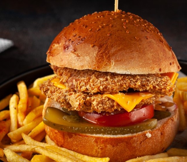 Crispy chicken burger